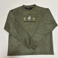 ライトオン　ベロア生地　オリーブグリーン トレーナー M