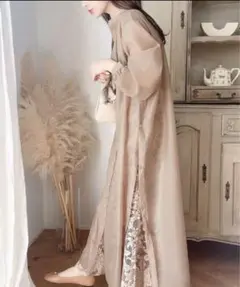 クラシカルエルフバンドカラーシアーロングシャツ