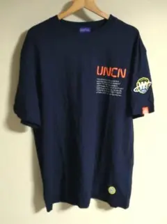 ユニコーン　メンズ　半袖Tシャツ　ワッペン　ネイビー　XL