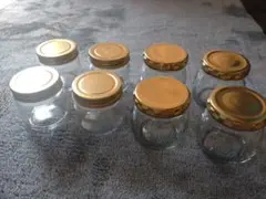 ガラス瓶 8個セット 金色の蓋付き