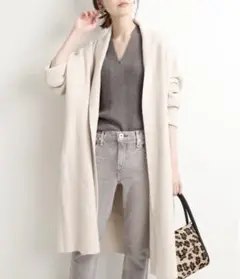 IENA ウールカシミヤニットガウンコート ナチュラルA