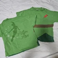 まとめ売り　双子　２枚セット　ピーターパン Tシャツ 緑色 90cm