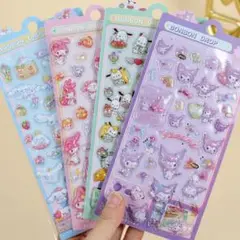 ボンボンドロップシール　3D 立体　ぷくぷくシール　4枚セット サンリオ