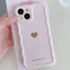 iPhone用ケース 薄ピンク ハート