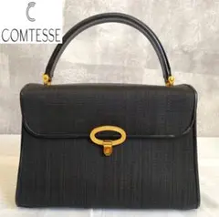 【極美品】COMTESSE コンテス ホースヘア 黒 フォーマル ハンドバッグ