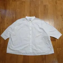 STAMP and DIARY ホワイト ワイド シャツ