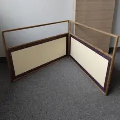 茶道具　風炉先　屏風　アジロ 網代　間仕切り 衝立 黄色袋あり　002 茶道具 風炉先屏風 風炉先 2尺4寸 桑縁 利休梅裂 裏杉格子網代