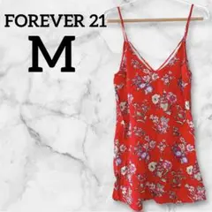 早い者勝ち❣️FOREVER 21 【M】 花柄キャミソール 赤 重ね着