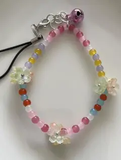 C-9 ハンドメイド ストラップ バックやリュック等に カラフル ワンポイント花