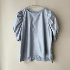 TONAL トーナル ブルーブラウス パフスリーブ ボリュームギャザー 半袖