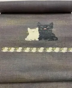 しょうざん　帯　猫とネズミ　名古屋帯