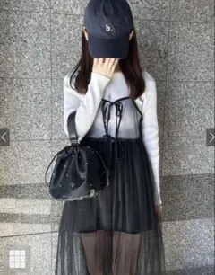 シースルーノースリーブワンピース ブラック