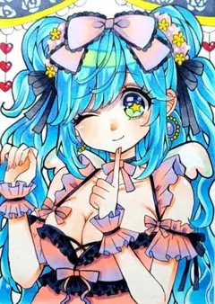 手描きイラスト オリジナル 女の子 天使ちゃん