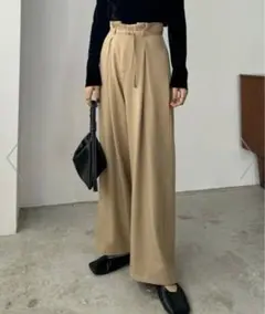 callautiaベルト付きワイドパンツ