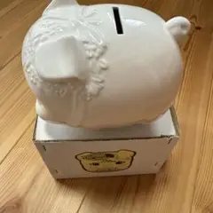 ブタ　貯金箱　白無地　陶器　セラミックマーカーセット