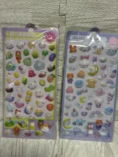 ボンボンドロップシール 3Dシール ぷっくりぷくぷくシール ２枚セット