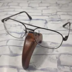 Praiser　プレイサー メンズ　ツーブリッジ　ブラウン　度入（強）メガネ