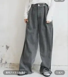 LAKOLE ウエストフックデニムパンツ ブラック