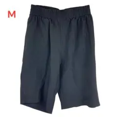 美品　クロ　Mサイズ ラインロゴ　ハーフパンツ ウエストゴム