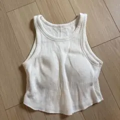 Sea Room lynn ホワイトリブタンクトップ