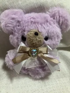 モコふわふわʕ•ᴥ•ʔハートビジューリボン紫の子