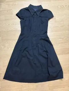 エフデ　シャツ　ワンピース　9 M ネイビー　半袖　ベルトつき