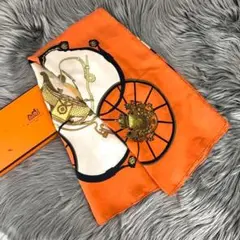 HERMES カレ90 スカーフ SPRINGS シルク 馬車柄