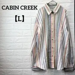 美品✨CABIN CREEK 【L】ストライプ長袖シャツ カジュアル