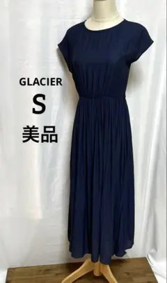 GLACIER S 美品 ネイビー ノースリーブ ロングワンピース
