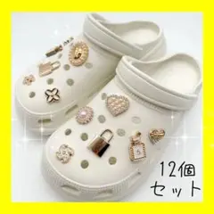 ジビッツ 12個 クロックス crocs アクセサリー ゴールド