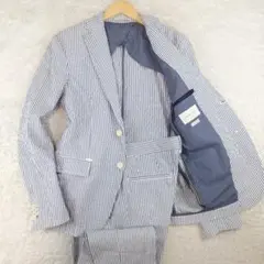 ZARA　シアサッカー　スーツセットアップ　ストライプ　XL ウエスト92cm