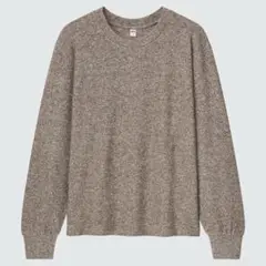 UNIQLO ソフトニットパフスリーブクルーネックT（長袖）