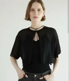la peau de gem sheer short cardigan