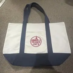【TRADER JOE'S】 トートバッグ アイボリー/ネイビー