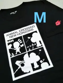 【美品】ユニクロ　あつまれどうぶつの森　Ｔシャツ　半袖　黒　あつ森　メンズM