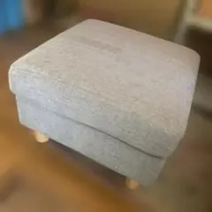 グレー オットマン 約50cm x 50cm スツール　四角形