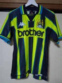 新品タグ付　マンチェスターシティ　レトロシャツ　1989-1991 XLサイズ Manchester City F.C. 1990-1991 Home Game Shirt brothe