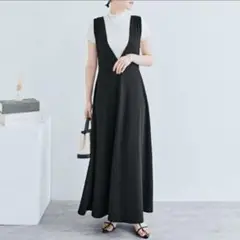 ジャンパースカート ジャンスカ ブラック