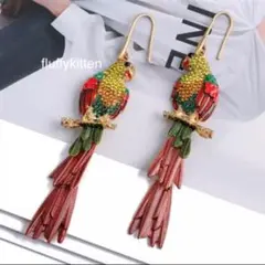 インポート♡トロピカルバードピアス 鳥