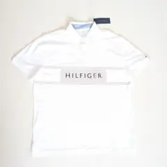 Tommy Hilfiger ポロシャツ L ホワイトロゴ おしゃれ