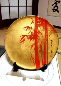掛軸 法覚寺14世 安田酔竹「 朱竹図 」996 掛軸 法覚寺14世 安田酔竹「 朱竹図 」996