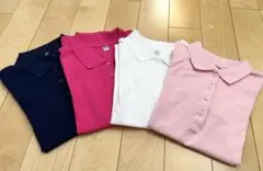 ポロシャツ 2色セット 白ピンク濃　S