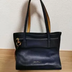 ネイビー&イエロー トートバッグ