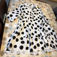 レディースドット柄半袖チュニック