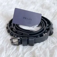 ★新品未使用品★PRADA プラダ イタリア製 スタッズ ナローベルト 80cm