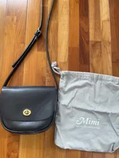 Mimi ミミベリー　フランシス　ブラックレザーショルダーバッグ