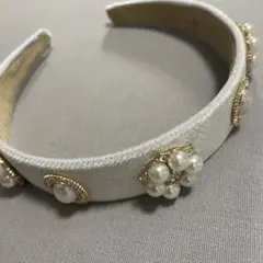 パールカチューシャ ホワイトカチューシャ