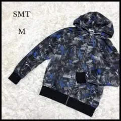 美品【サンメンズウェア】メッシュフード付きトップス M ブラック メンズ 総柄