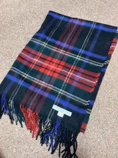 【JOHNSTONS OF ELGIN】美品.チェック柄ストール
