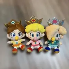 任天堂スーパーマリオ　ベビィディジー、ベビィピーチ、ベビィロゼッタ　ぬいぐるみ